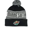 Pom Beanies-Fanatics Minnesota Wild /Natural Pom - Black