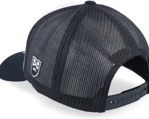 Trucker-Bearded Man Monogram Retro Black/White/Black Trucker -