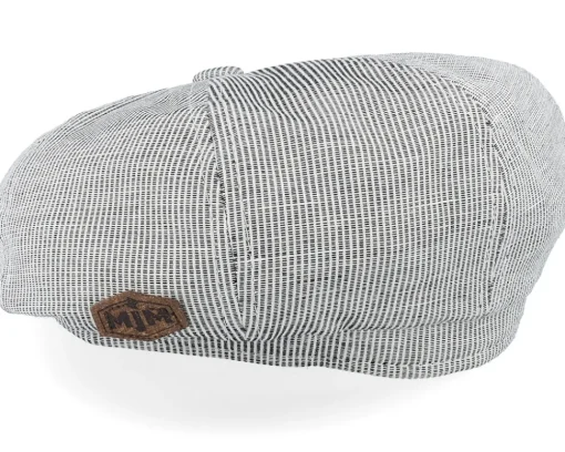 Online MJM Hats Montreal 41 Linen/Cotton Mix Grey Flat Cap -