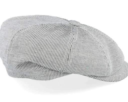 Online MJM Hats Montreal 41 Linen/Cotton Mix Grey Flat Cap -