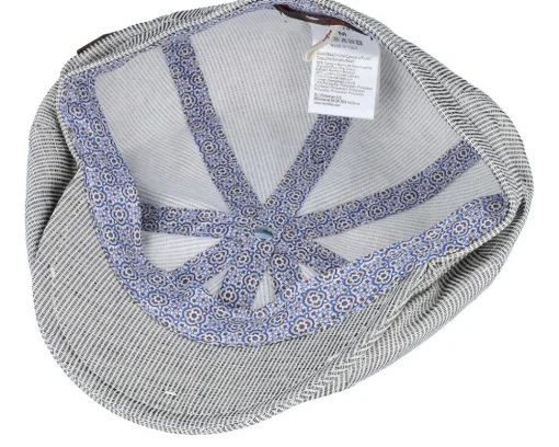 Online MJM Hats Montreal 41 Linen/Cotton Mix Grey Flat Cap -