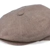 Best MJM Hats Montreal Linen Brown Flat Cap -