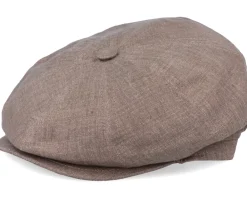 Best MJM Hats Montreal Linen Brown Flat Cap -