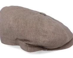 Best MJM Hats Montreal Linen Brown Flat Cap -