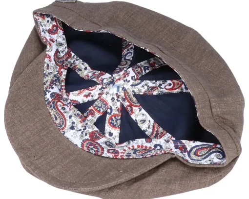 Best MJM Hats Montreal Linen Brown Flat Cap -