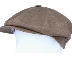 Best MJM Hats Montreal Linen Brown Flat Cap -