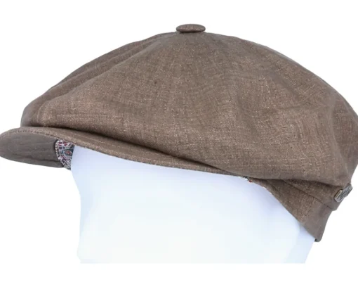 Best MJM Hats Montreal Linen Brown Flat Cap -