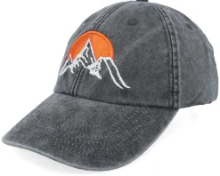 Fashion Wild Spirit Mountain & Sunrise Washed Black Dad Cap -