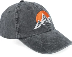 Fashion Wild Spirit Mountain & Sunrise Washed Black Dad Cap -