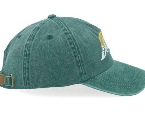 Dad Cap-Wild Spirit Mountain & Sunrise Washed Bottle Green Dad Cap -