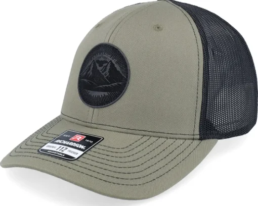 Trucker-Wild Spirit Mountain And Eagle Black Patch Loden/Black Trucker -