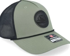 Trucker-Wild Spirit Mountain And Eagle Black Patch Loden/Black Rope A-frame Trucker -