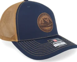 Trucker-Wild Spirit Mountain And Eagle Brown Patch Navy/Caramel Trucker -