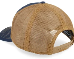 Trucker-Wild Spirit Mountain And Eagle Brown Patch Navy/Caramel Trucker -