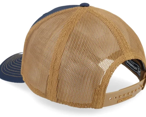 Trucker-Wild Spirit Mountain And Eagle Brown Patch Navy/Caramel Trucker -