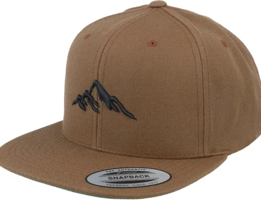 Snapback-Wild Spirit Mountain 3d Black/Tan Snapback - Brown