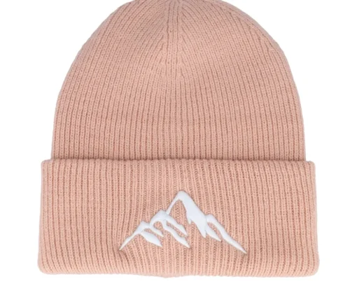 Cuff Beanies-Wild Spirit Mountain 3d Peach Soft Deep Cuff - Pink