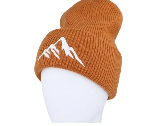 Cuff Beanies-Wild Spirit Mountain 3d Pumpkin Soft Deep Cuff - Orange