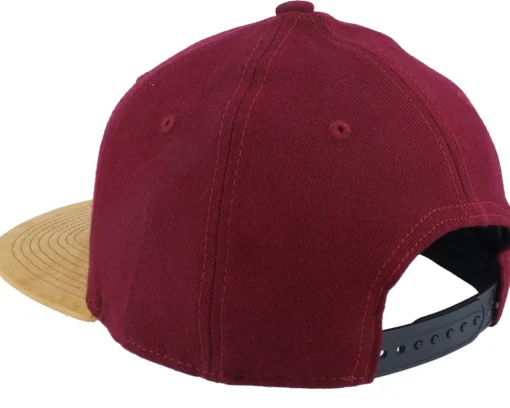 Snapback-Wild Spirit Mountain Forest Logo Box Suede Maroon Snapback -