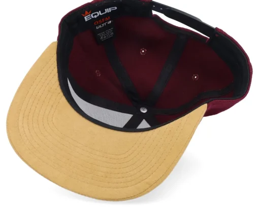 Snapback-Wild Spirit Mountain Forest Logo Box Suede Maroon Snapback -