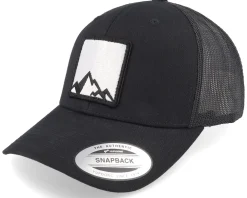 Trucker-Wild Spirit Mountain Peaks Retro Black Trucker -