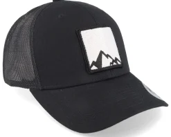 Trucker-Wild Spirit Mountain Peaks Retro Black Trucker -
