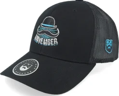 Trucker-Bearded Man Movember Hat Logo Black Trucker -