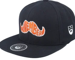 Clearance Bearded Man Movember Typo Black Snapback -