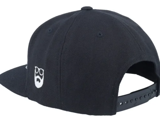 Clearance Bearded Man Movember Typo Black Snapback -
