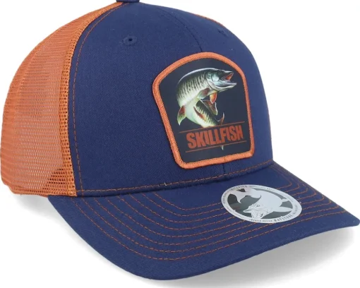 Trucker-Skillfish Muskellunge Muskie Navy/Burnt Orange Contrast -