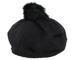 Clearance Brixton Natalie Oversized Black Pom Beret -