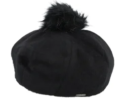 Clearance Brixton Natalie Oversized Black Pom Beret -