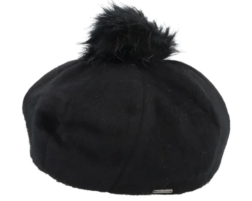 Clearance Brixton Natalie Oversized Black Pom Beret -