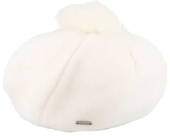Berets-Brixton Natalie Oversized Pom Off White Beret -