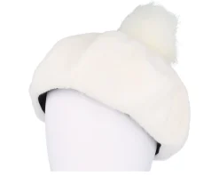 Berets-Brixton Natalie Oversized Pom Off White Beret -
