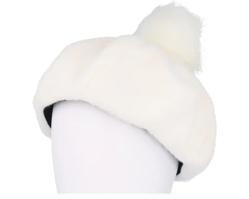Berets-Brixton Natalie Oversized Pom Off White Beret -