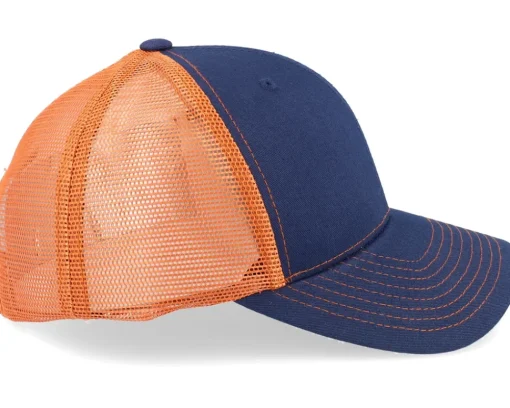 Trucker | Blanks-Equip Navy/Burnt Orange Contrast Stitch Trucker - Blue