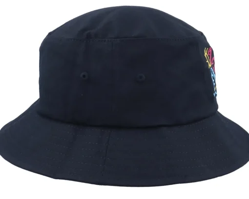 Buckets-Iconic Neon Summer Beach Flamingo Black Bucket -