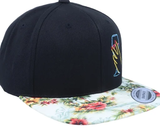 Snapback-Iconic Neon Summer Wine Floral Mint Snapback -