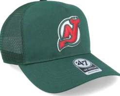 Trucker-47 Brand New Jersey Devils NHL New Mesh Hitch Dark Green Trucker -