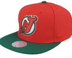 Snapback-Mitchell & Ness New Jersey Devils Team 2 Tone 2.0 Red/Green Snapback -