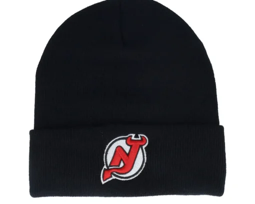 Cuff Beanies-Wild Spirit New Jersey Devils Terrain Knit Solid Black Cuff -