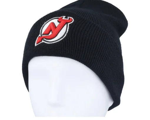 Cuff Beanies-Wild Spirit New Jersey Devils Terrain Knit Solid Black Cuff -