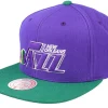 Snapback-Mitchell & Ness New Orleans Jazz Team 2 Tone Purple/Green Snapback -
