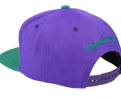 Snapback-Mitchell & Ness New Orleans Jazz Team 2 Tone Purple/Green Snapback -