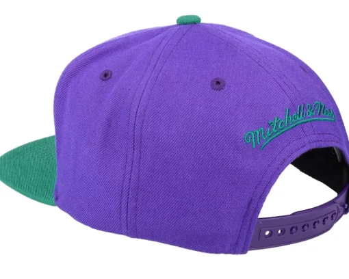 Snapback-Mitchell & Ness New Orleans Jazz Team 2 Tone Purple/Green Snapback -