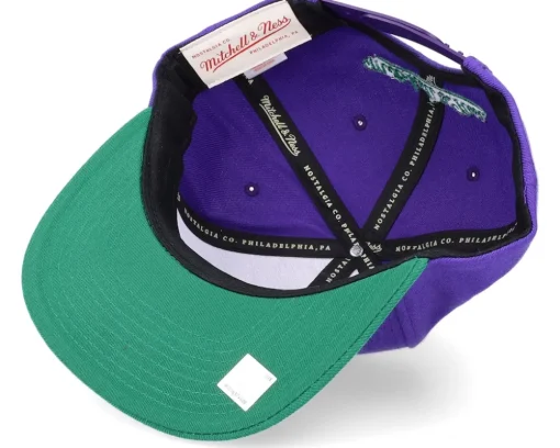 Snapback-Mitchell & Ness New Orleans Jazz Team 2 Tone Purple/Green Snapback -