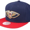 Best Mitchell & Ness New Orleans Pelicans Team 2 Tone 2.0 Navy/Red Snapback -