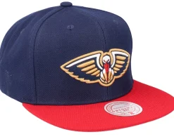 Best Mitchell & Ness New Orleans Pelicans Team 2 Tone 2.0 Navy/Red Snapback -