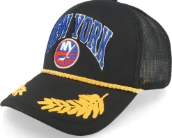 Trucker-Mitchell & Ness New York Islanders Gold Leaf Black Trucker -